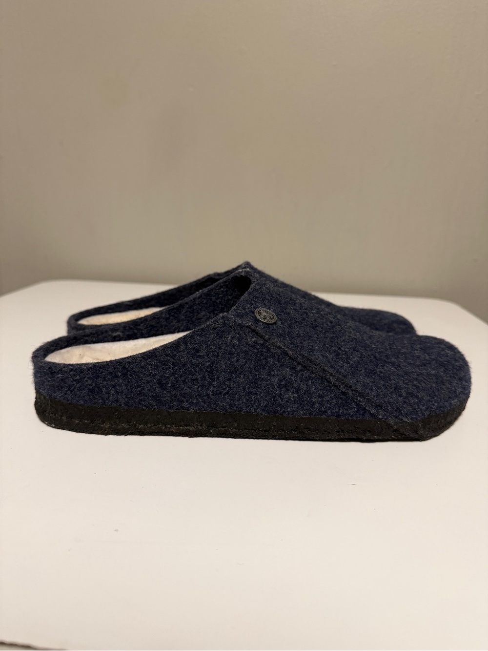 Birkenstock Zermatt Rivet Shearling Clogs Dark Blue Wool US L 10 M 8 EU 41 - Picture 3 of 8